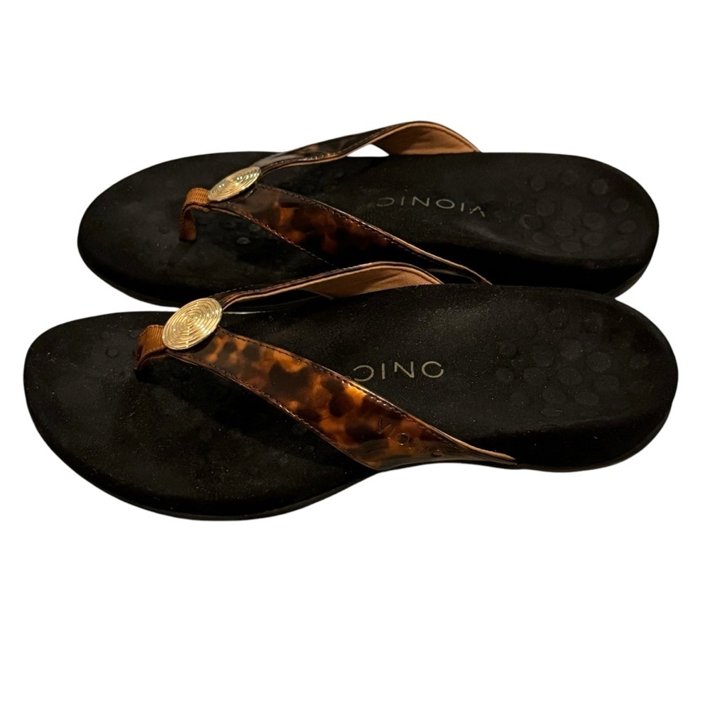 Vionic Hilda Tortoise Shell Flip Flop Sandals 6 - image 1